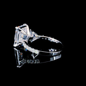 Bague de fiançailles en diamant de laboratoire taille radiant de qualité supérieure, or jaune massif 14 carats, bande polie brillante, 1 carat, joaillerie fine - Product Image 2