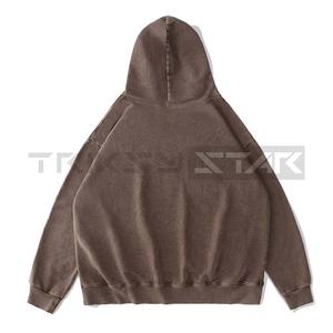 Sudadera con capucha desgastada para hombre y mujer con estampado de algodón 100% personalizado de gran tamaño, sudaderas holgadas lavadas de marca de moda Retro con hombros caídos - Product Image 5