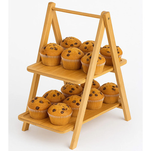 Modern Bamboo Non-Folding Double Tier <b>Wall</b> <b>Mounted</b> Desktop Organizer <b>Shelf</b> - Product Image 4