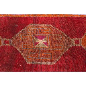 Tapis de 3,1 x 9,9 pieds, tapis turc vintage, tapis rouge uni Herki - Product Image 5