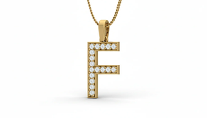 Pendentif en or et diamants de qualité supérieure, lettre F, or blanc 18 carats avec diamants véritables, bijoux fins personnalisés élégants pour femmes - Product Image 4