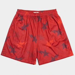 Men Star Pattern Knitted Mesh Sports Shorts Breathable Quick Dry <b>Athletic</b> Training Running Elastic Waist Casual Gym Wear - Product Image 2