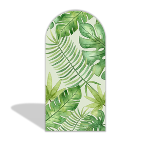 Housse de toile de fond Safari <span class=keywords><strong>Jungle</strong></span> à motif girafe et feuilles vertes en Spandex Chiara pour fête prénatale et anniversaire - Product Image 3