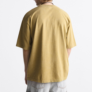 Camiseta extragrande de algodón 100% de alta calidad para hombre, diseño de logotipo personalizado, cuello redondo con hombros caídos en blanco, Camiseta con bolsillo para hombre - Product Image 2