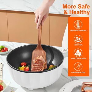 3 Pcs Grand Set de Spatules en Bois Ustensiles de Cuisine Cuillère en Bois pour Spatule de Cuisine Cuillère de Service Spatules à Mélanger - Product Image 3