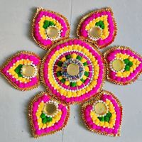 Support de Bougie Chaude en Métal Aluminium Artificiel de Qualité Supérieure pour Décoration Traditionnelle Indienne de Mariage, Diwali, Baptême et Fêtes (Type Rangoli)