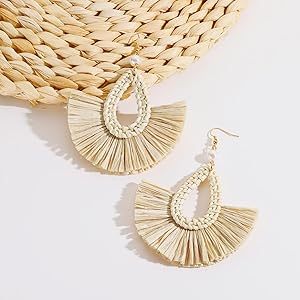 Haute qualité meilleur prix spécial bohème écologique Vietnam plage rotin goutte bijoux boucle d'oreille pour la beauté et le cadeau des femmes - Product Image 3