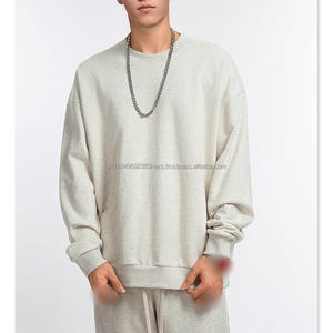 Hot Sale High Quality Custom Long Sleeves Unisex <b>Brown</b> Hoodie Men Heavyweight Cotton Blank Drop Shoulder Ripped Hoodie Men - Product Image 2