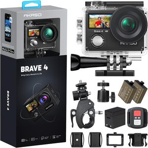 Nouvelle caméra d'action Brave 4, vidéo 4K 30fps Ultra HD, photo 20MP, EIS, télécommande WiFi, 2 batteries, étanche sous l'eau - Product Image 1