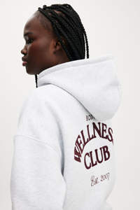 100% algodón nublado gris gota hombro mujer Oversize gráfico Sudadera con capucha antiarrugas y transpirable sudaderas con capucha mujer Zip Up Hoodie - Product Image 2