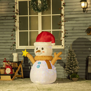 Outsunny Muñeco de Nieve Inflable con Luz LED de Colores con Inflador Incluido, 97x50x120cm - Product Image 2