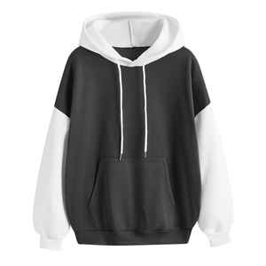 Femmes nouvelle mode décontracté coton surdimensionné sweat à capuche couleur unie motif 3D brodé imprimé Techniques Long avant - Product Image 5