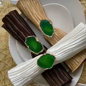 Solid <b>resin</b> napkin <b>rings</b> with nature inspired design for countryside weddings and dinner settings - Product Image 3