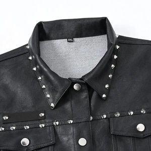 Spring and Autumn Fashion Personality Duo Pull Chain <b>Leather</b> <b>Vest</b> Men's Slim Fit Large Polo Neck Short <b>Leather</b> <b>Vest</b> - Product Image 6