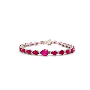 Hot Selling Product of 100% Natural <b>Ruby</b> Pear Shape Gemstone Tennis <b>Bracelet</b> 925 Solid Silver Fine Jewelry <b>Bracelet</b> - Product Image 1