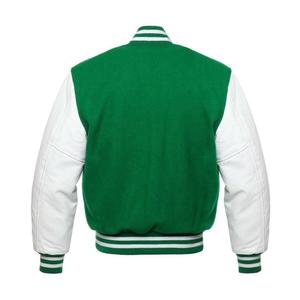 Chaqueta universitaria de béisbol para hombre de lana de invierno de retazos bordada personalizada al por mayor impermeable y transpirable - Product Image 3