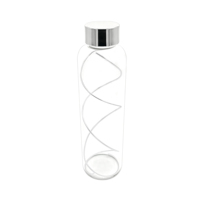 Boîte Argento de 6 bouteilles en verre transparent de 750 ml, fabriquées en Italie, avec couvercle argenté antimicrobien, pour consommation directe, design contemporain