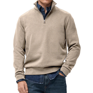 <b>Men's</b> Casual Style <b>Men's</b> Winter 65/35 Cotton & Polyester Fleece Color Blank <b>Half</b>-<b>Zip</b> Stand Collar <b>Sweatshirt</b> - Product Image 4