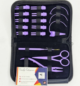 Kits d'extension de cheveux en acier inoxydable de qualité supérieure, couleur violet clair, pinces, matériau durable, usage commercial, Somofy Enterprises - Product Image 4