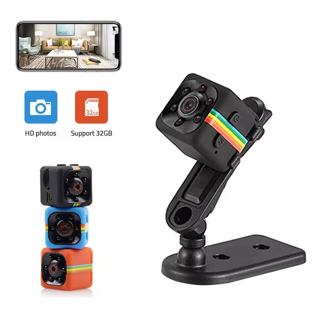HD Sports Camera Night Vision Outdoor Indoor Surveillance Motion Detection Plug Play 50min Battery Life TF Card Storage