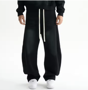 Vente en gros de pantalons de survêtement évasés de haute qualité pantalons de sport pour hommes à 8 poches en coton pantalons de survêtement baggy brodés avec logo personnalisé - Product Image 5