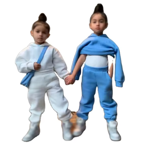 Sweat à capuche et pantalon de survêtement pour enfants personnalisés en gros Ensembles de survêtements pour enfants à motif uni pour garçons et filles pour l'hiver - Product Image 5