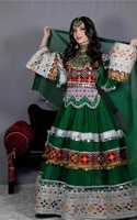 Service OEM : Ensembles 2 pièces (Robe longue coupe trapèze et Pantalon) en dentelle afghane vintage, brodés de pièces anciennes, de pompons et de boutons, pour mariée