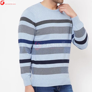 Venta al por mayor de suéteres de los hombres de encargo de color sólido de manga larga de medio alto O cuello de punto de estilo casual suéteres de los hombres - Product Image 4