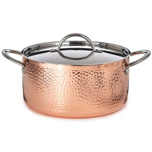 Cazuelas de acero martillado de alta calidad con tapa, calentador de alimentos de Metal y servidor para cocinas, olla caliente de Metal para servir desde la India - Product Image 2