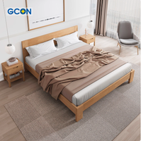 Mobilier de chambre à coucher design moderne Lit king/queen size avec tête de lit en MDF Cadre de lit en bois massif