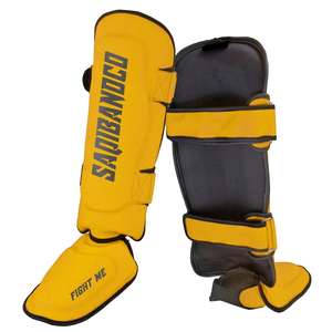 Protège-tibia professionnel en cuir de vache MMA avec Logo personnalisé, nouvel arrivage - Product Image 2