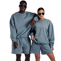 Ensemble 2 pièces long pour femme, automne, extérieur, molleton mi-lourd, sweat-shirts et shorts en French Terry, motif uni, écologique, séchage rapide