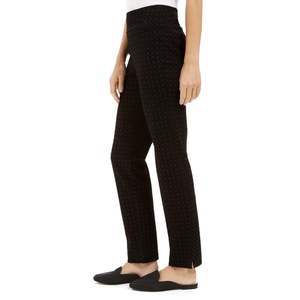 Pantaloni Modellanti a Vita Alta da Donna Charter Club, Leggings Traspiranti in Tela, Taglia 4, Neri con Tecnica Stropicciata - Product Image 3