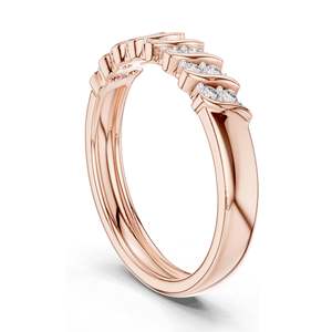 Bague ondulée en diamant de laboratoire rond brillant de 0,168 carat pour femme, clarté VVS-VS EF, or 18 carats, 14 carats, 10 carats et argent 925, moissanite - Product Image 5