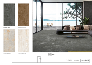 กระเบื้องปูพื้นพอร์ซเลนดีไซน์ทันสมัย ขนาด 600x1200 มม. 60*120 ซม. ผิวด้านเคลือบเงา หนา 8 มม. สำหรับใช้ภายใน จากประเทศอินเดีย - Product Image 2