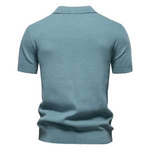 <b>Men's</b> Solid Color Embroidered Golf for Polo <b>Shirt</b> Breathable Fabric Casual Social Top with Collar - Product Image 2