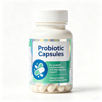 Étiquettes transparentes en PET imperméables imprimées pour bouteilles de capsules probiotiques Haoxuan OEM, pour l'emballage de compléments alimentaires