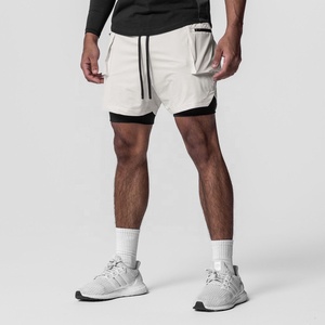 Short de sport 2 en 1 en polyester à séchage rapide avec logo personnalisé Short de sport pour homme pour la course à pied, le fitness et l'entraînement - Product Image 4