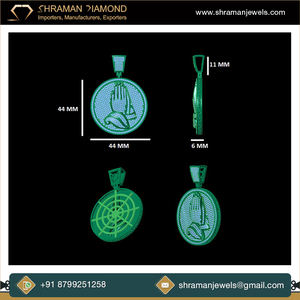 Design accrocheur cadeau de Noël bijoux fins 4.4CTS 925 argent VVS unisexe personnalisé mains de prière glacées pendentif en diamant Moissanite - Product Image 6