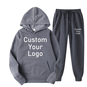 Chándal personalizado de rizo francés, conjuntos de chándal, parche desgastado, apliques, dobladillo crudo, pantalones de chándal acampanados y conjunto de Sudadera con capucha para hombres - Product Image 4