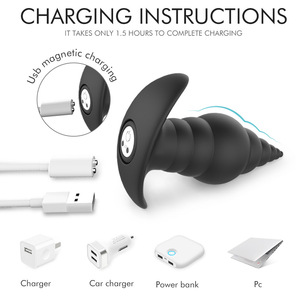Jouet sexuel anal - Plug anal en silicone à charge magnétique avec vibrations puissantes - Product Image 3