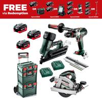 Kit combiné sans fil Metabos AU68307850 220-240V 5.5Ah avec batterie Li-ion, perceuse à percussion à vitesse unique, usage industriel/bricolage, OEM, garantie 3 ans