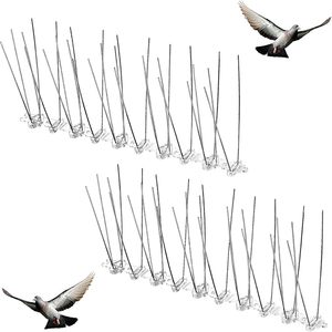 Pointes en acier inoxydable pour l'extérieur, kit de clôture <span class=keywords><strong>anti</strong></span>-pigeons pour éloigner les oiseaux, les <span class=keywords><strong>corbeaux</strong></span>, les <span class=keywords><strong>pics</strong></span>-bois des toits et des rebords de fenêtres - Product Image 1