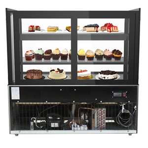 48-Inch Commercial Bakery Equipment Stainless Steel <b>Frame</b> Curved Glass Front 14.1 Cu. Ft. Refrigerated Display Case-Wrap Style - Product Image 1