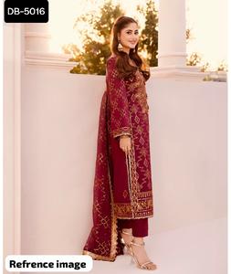 ชุดสูทสไตล์อินเดียและปากีสถานสำหรับผู้หญิงสไตล์ salwar kameez พร้อมด้วยผ้าจอร์เจียเทียมแท้ Dupatta งานออกแบบลำดับ - Product Image 1