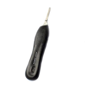 Manche de scalpel en plastique noir pour instruments chirurgicaux manuels de précision # 4 Compatible # 20 # 24 lames en acier inoxydable MOL Safety - Product Image 1