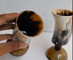 HD Crafts Exportación Calidad Tallado a mano Vidrio Drinkware Elegante Beber Cuerno Taza - Product Image 2