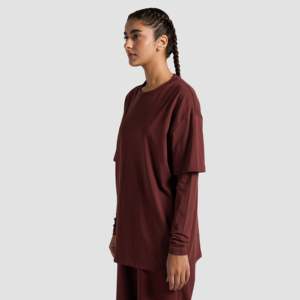 Modest Modest Sportswear GymArmour Maroon Workout Tee for Women Pakistan Gym T-shirts - Product Image 3