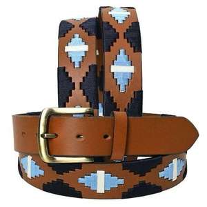 Cinturón de piel de polo cosido a mano personalizado para montar a caballo, diseño elegante con hebilla de aleación más resistente, venta al por mayor - Product Image 1