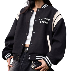 Vestes Letterman College Varsity pour hommes personnalisées 100% laine Veste de baseball coupe-vent brodée en chenille avec boutons - Product Image 1